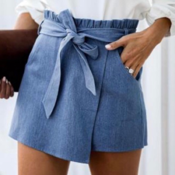 Pants - Andrea Denim Wrap Skort